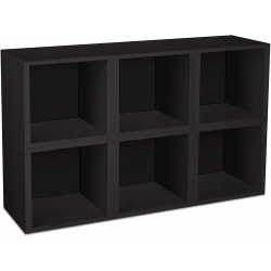 Cubos de Almacenamiento modulares apilables (6 Unidades), Color Negro