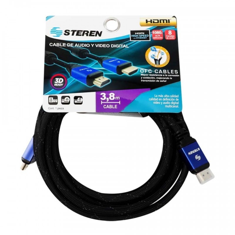 Cable HDMI Steren Alta Velocidad 3.8 m modelo 2998120